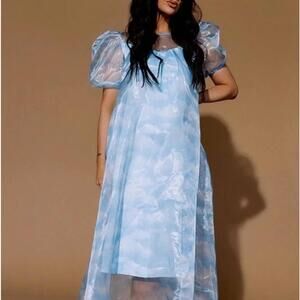 Dressed in Lala Star Energy Organza Puff Sleeve Dress ~ Cloud - XL